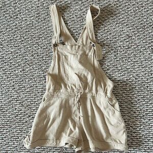 Organic Cotton Overalls or Jumper Beige Adjustable Small